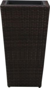 Aucune Kwadratowa doniczka / donica - 40 x 40 x H.70 cm - Stal i zywica tkana - Brazowy 1