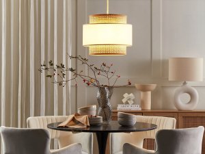 Lampa wisząca Beliani Lampa wisząca naturalna z beżowym YUMURI! 7