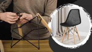 Krzesło czarne plastikowe ażurowe do salonu jadalni 13