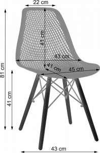 Krzesło czarne plastikowe ażurowe do salonu jadalni 2