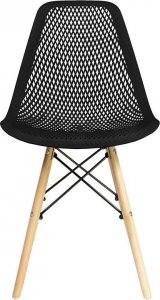 Krzesło czarne plastikowe ażurowe do salonu jadalni 3