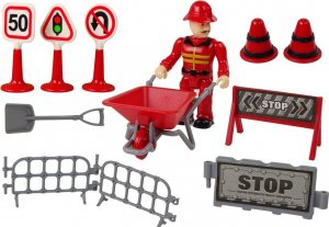 LeanToys Zestaw Straż Pożarna Dźwig Znaki Drogowe Strażak 2