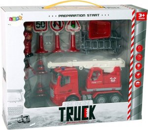 LeanToys Zestaw Straż Pożarna Dźwig Znaki Drogowe Strażak 5