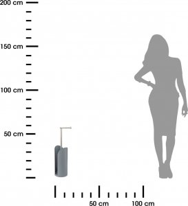 5five Stojak na papier toaletowy szary metalowy 2w1 loft 3