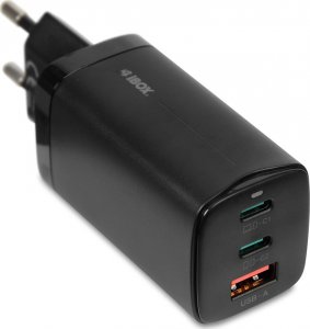 Ładowarka iBOX GaN iBOX C-65 PD65W 1x USB-A 2x USB-C 5 A (ILUC65B) 3