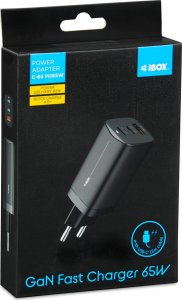 Ładowarka iBOX GaN iBOX C-65 PD65W 1x USB-A 2x USB-C 5 A (ILUC65B) 7
