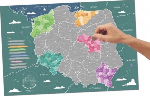 MAPA POLSKI - Srebrna Mapa Zdrapka 3