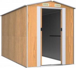 vidaXL Szopa ogrodowa, jasnobrązowa 192x357x223 cm, stal galwanizowana 3