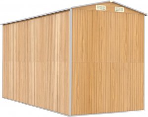 vidaXL Szopa ogrodowa, jasnobrązowa 192x357x223 cm, stal galwanizowana 6