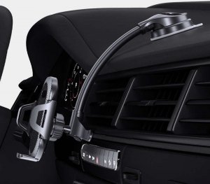 4kom.pl Uchwyt samochodowy Holder do auta na telefon na deskę kokpit szybę Czarny 7