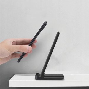 Ładowarka 4kom.pl Ładowarka indukcyjna szybka bezprzewodowa Qi 15W podstawka ładująca pionowa Czarna 3