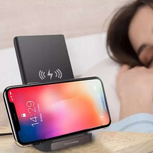 Ładowarka 4kom.pl Ładowarka indukcyjna szybka bezprzewodowa Qi 15W podstawka ładująca pionowa Czarna 5