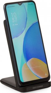 Ładowarka 4kom.pl Ładowarka indukcyjna szybka bezprzewodowa Qi 15W podstawka ładująca pionowa Czarna 8