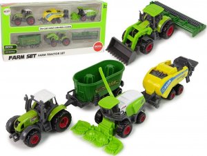 LeanToys Zestaw 6 Pojazdów Rolniczych Traktor Kombajn Metalowe Elementy 1