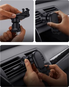 Baseus Baseus uchwyt samochodowy z wbudowaną ładowarką indukcyjną 15W na kratkę wentylacyjną nawiew szary 18