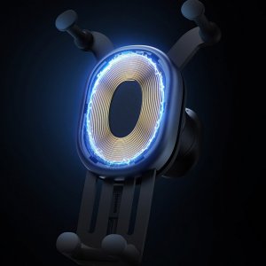 Baseus Baseus uchwyt samochodowy z wbudowaną ładowarką indukcyjną 15W na kratkę wentylacyjną nawiew szary 5