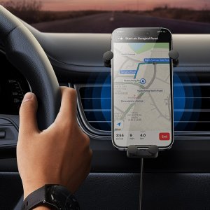 Baseus Baseus uchwyt samochodowy z wbudowaną ładowarką indukcyjną 15W na kratkę wentylacyjną nawiew szary 6