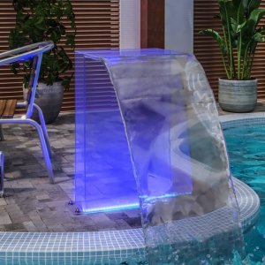 vidaXL Fontanna basenowa z LED RGB i przyłączami, akryl, 51 cm 1