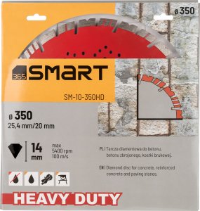 SMART365 Tarcza diamentowa Heavy Duty 350x25,4mm (SM-10-350HD) 2