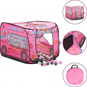 vidaXL Namiot do zabawy z 250 piłeczkami, różowy, 70x112x70 cm 1