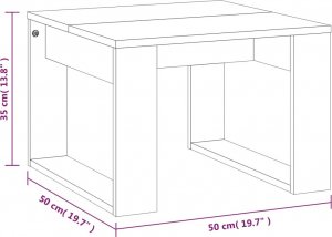 vidaXL Stolik boczny, szary dąb sonoma, 50x50x35 cm 8