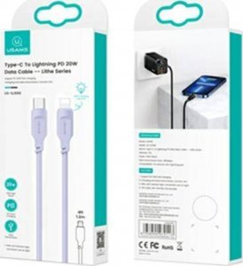 Kabel USB Usams USB-C - Lightning 1.2 m Fioletowy (brak) 2