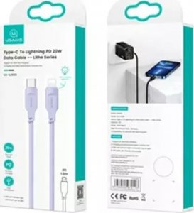 Kabel USB Usams USB-C - Lightning 1.2 m Fioletowy (brak) 3
