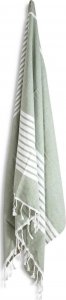 Sagaform Kocyk piknikowy lub ręcznik plażowy Ella Hamam 90 x 170 cm bawełna organiczna zielony 1
