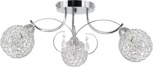 Lampa sufitowa Mdeco Sufitowa lampa glamour ELM8965/3 8C z kryształkami chrom 1