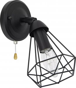 Kinkiet Mdeco Metalowa lampa ścienna ELM8414/1 BL druciak do holu czarny 1