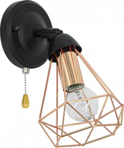Kinkiet Mdeco Ścienna lampa pokojowa ELM8414/1 BL CO drut czarna miedziana 1