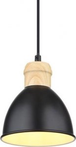 Lampa wisząca Globo Wisząca lampa loftowa Wiho 54018HS do sypialni czarna drewno 1
