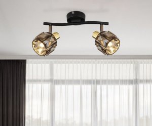 Lampa sufitowa Globo Lampa sufitowa Indiana 54357-2B z regulacją czarna przydymiona 2