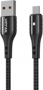 Kabel USB Vipfan USB-A - microUSB 1.2 m Czarny (X13MK) 1