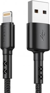 Kabel USB Vipfan USB-A - Lightning 1.2 m Czarny (X02LT-1.2m-black) 1