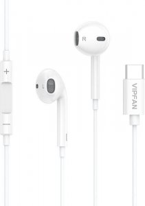 Słuchawki Vipfan Słuchawki douszne przewodowe Vipfan M14, USB-C, 1.1m (białe) 1