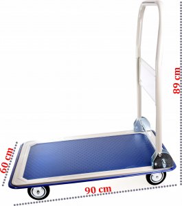 DREL WÓZEK MAGAZYNOWY 4-KOŁOWY 300KG PLATFORMA 90x60cm 4