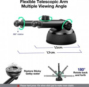 Maclean Ładowarka bezprzewodowa/indukcyjna Qi Maclean, uchwyt samochodowy, 5W/7.5W/10W/15W, automatyczna, pasuje do telefonów 4.7-6.7", 7