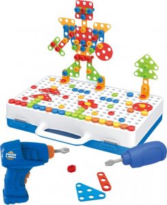 LeanToys Kreatywny Zestaw Majsterkowicza Klocki DIY Wiertarka Walizka 2