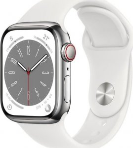 Smartwatch Apple Watch 8 GPS + Cellular  41mm Silver Alu Sport Biały  (S7182215) 1