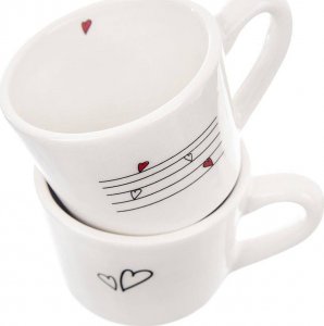 Orion Kubki / filiżanki z uchem ceramiczne białe SERDUSZKA zestaw 2 szt. 210 ml 3