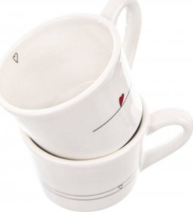 Orion Kubki / filiżanki z uchem ceramiczne białe SERDUSZKA zestaw 2 szt. 200 ml 3