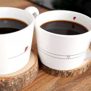 Orion Kubki / filiżanki z uchem ceramiczne białe SERDUSZKA zestaw 2 szt. 200 ml 4