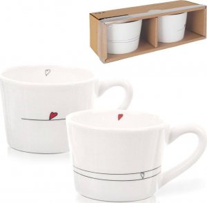 Orion Kubki / filiżanki z uchem ceramiczne białe SERDUSZKA zestaw 2 szt. 200 ml 8