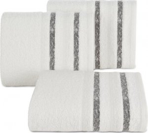 Eurofirany Ręcznik bawełniany z bordiurą w paski FARGO 70X140 biały 1