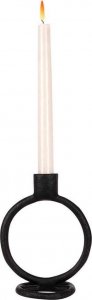 Home Styling Collection Świecznik na długą świeczkę aluminiowy czarny 15 cm 6
