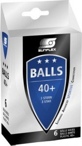 Sunflex Piłeczki do tenisa stołowego SUNFLEX 3-Star Balls 6 szt. białe 23603 1