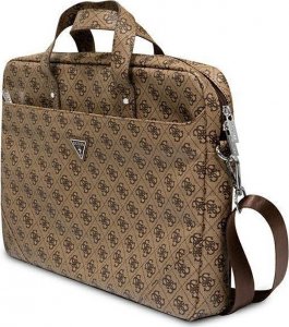 Torba Guess Saffiano 4G Traingle Logo brązowa 16" (GUE002442) 2