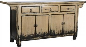 DKD Home Decor Kredens DKD Home Decor Biały Krem Ceimnobrązowy Wiąz (176 x 42 x 83 cm) 1