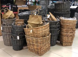 Tin Kosz wiklinowy z uchwytami, szary (śr. 42 cm, wys. 33 cm) 2